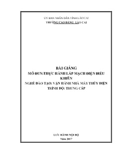 Giáo trình Thực hành lắp mạch điều khiển (Trình độ Trung cấp)