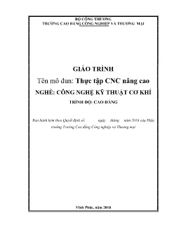 Giáo trình Thực tập CNC nâng cao (Trình độ Cao đẳng)