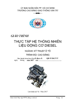 Giáo trình Thực tập hệ thống nhiên liệu động cơ diesel (Trình độ Cao đẳng)