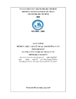 Giáo trình Thực tập kỹ thuật bảo dưỡng ô tô theo định kỳ (Trình độ Cao đẳng)