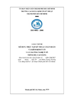 Giáo trình Thực tập kỹ thuật chẩn đoán và kiểm định ô tô (Trình độ Cao đẳng)