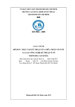 Giáo trình Thực tập kỹ thuật sửa chữa thân vỏ ô tô (Trình độ Cao đẳng)