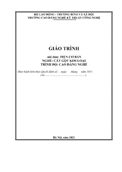 Giáo trình Tiện cơ bản (Trình độ Cao đẳng nghề)