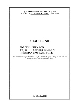 Giáo trình Tiện côn (Trình độ Cao đẳng nghề)