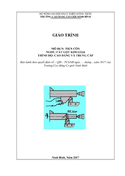 Giáo trình Tiện côn (Trình độ Cao đẳng và Trung cấp)