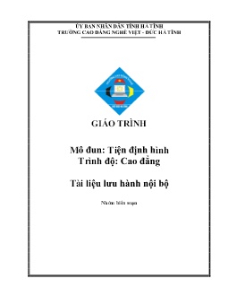 Giáo trình Tiện định hình (Trình độ Cao đẳng)