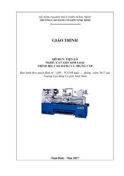 Giáo trình Tiện lỗ (Trình độ Cao đẳng và Trung cấp)