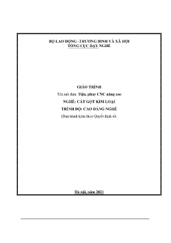 Giáo trình Tiện, phay CNC nâng cao (Trình độ Cao đẳng nghề)