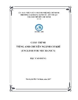 Giáo trình Tiếng Anh chuyên ngành cơ khí (English for mechanics) (Trình độ Cao đẳng)