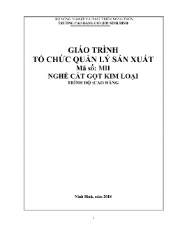 Giáo trình Tổ chức quản lý sản xuất (Trình độ Cao đẳng)