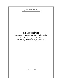 Giáo trình Tổ chức quản lý sản xuất