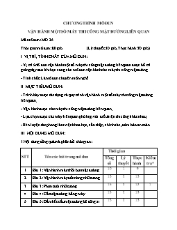 Giáo trình Vận hành một số máy thi công mặt đường liên quan