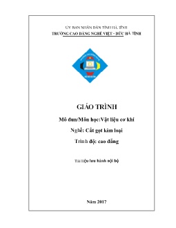 Giáo trình Vật liệu cơ khí (Trình độ Cao đẳng)