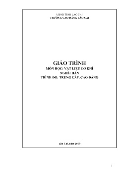 Giáo trình Vật liệu cơ khí (Trình độ Trung cấp, Cao đẳng)