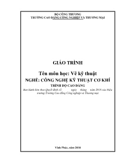 Giáo trình Vẽ kỹ thuật (Trình độ Cao đẳng)