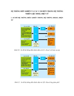 Hệ thống điều khiển và các cảm biến trong hệ thống nhiên liệu disel điện tử