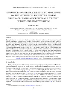 Influences of shrinkage reducing admixture on the mechanical properties, drying shrinkage, water absorption and porosity of portland cement mortar