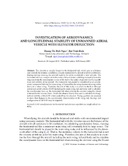 Investigation of aerodynamics and longitudinal stability of unmanned aerial vehicle with elevator deflection