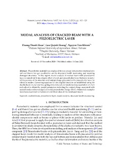 Modal analysis of cracked beam with a piezoelectric layer