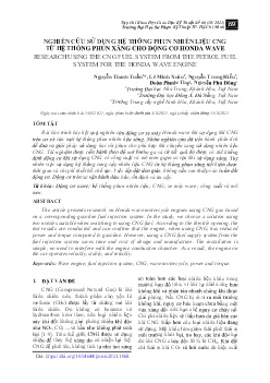 Nghiên cứu sử dụng hệ thống phun nhiên liệu CNG từ hệ thống phun xăng cho động cơ honda wave