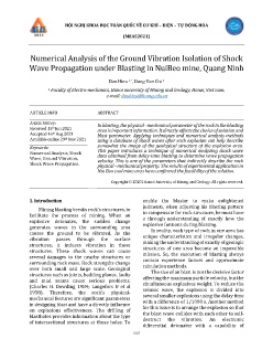 Numerical Analysis of the Ground Vibration Isolation of Shock Wave Propagation under Blasting in NuiBeo mine, Quang Ninh