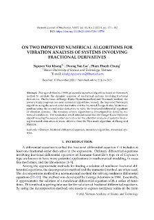 On two improved numerical algorithms for vibration analysis of systems involving fractional derivatives