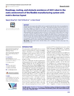 Roadmap, routing, and obstacle avoidance of AGV robot in the static environment of the flexible manufacturing system with matrix devices layout