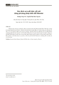 Xác định sự xuất hiện vết nứt bằng phương pháp biến đổi Wavelet